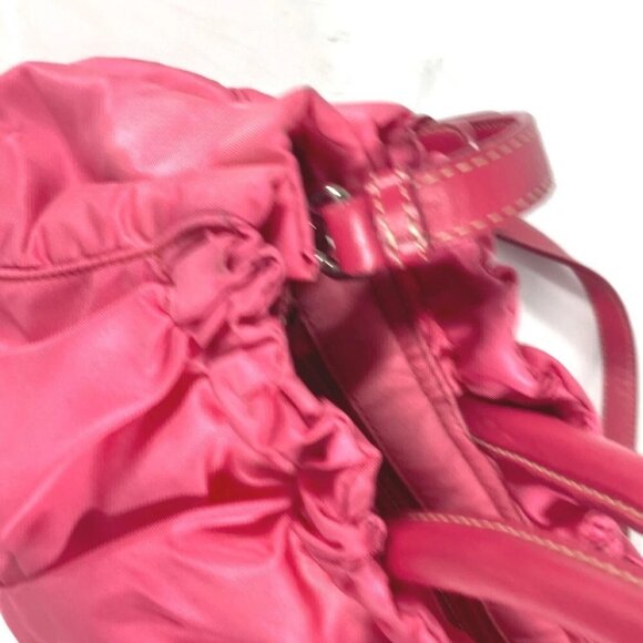 PRADA Shoulder Bag Bag Logo ribbon 2WAY bag Hand Bag Nylon pink - Picture 13 of 16